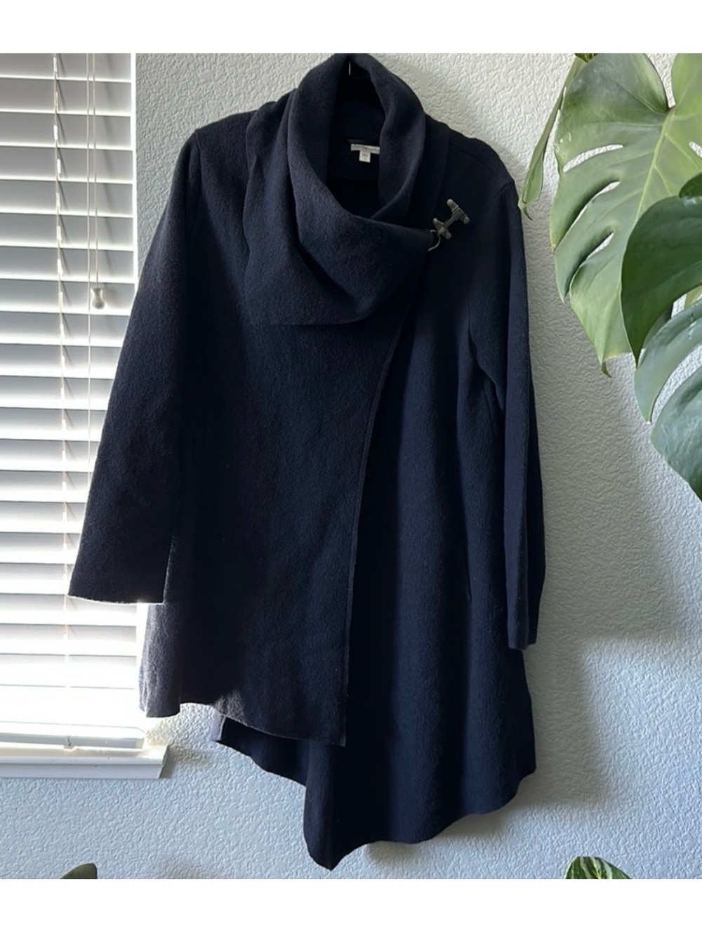 GARNET HILL size 8 Classic Asymmetric Cowlneck Blazer Top LagenLook